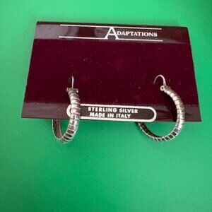 Adaptations sterling silver hoop earrings-Made in Italy